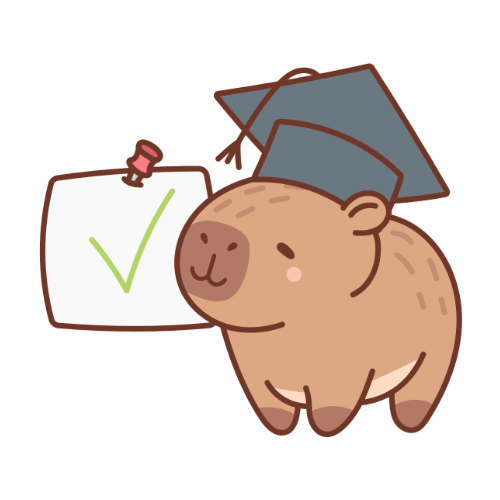 Capibara with checkmark