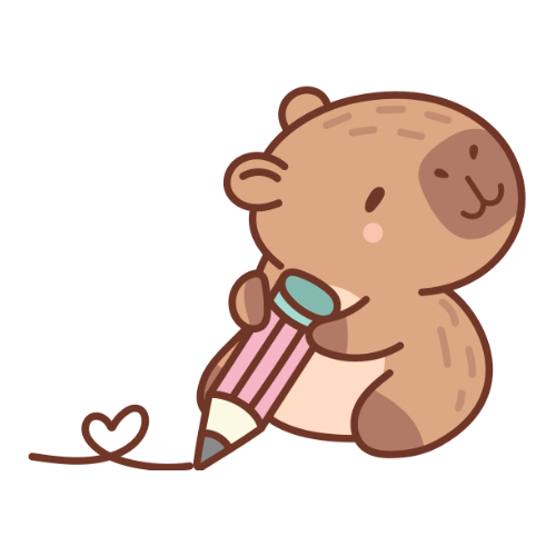 Capibara with pencil