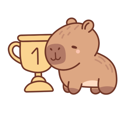 Capibara with trophy